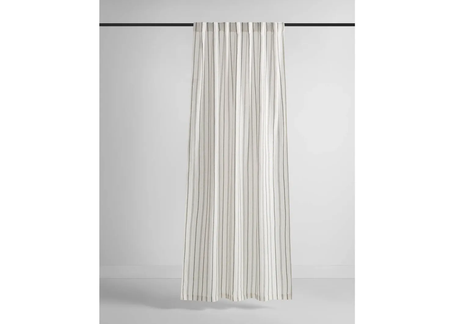 Urban Barn Aelene Striped Curtain Panel 96" Ivory/Black- Curtains
