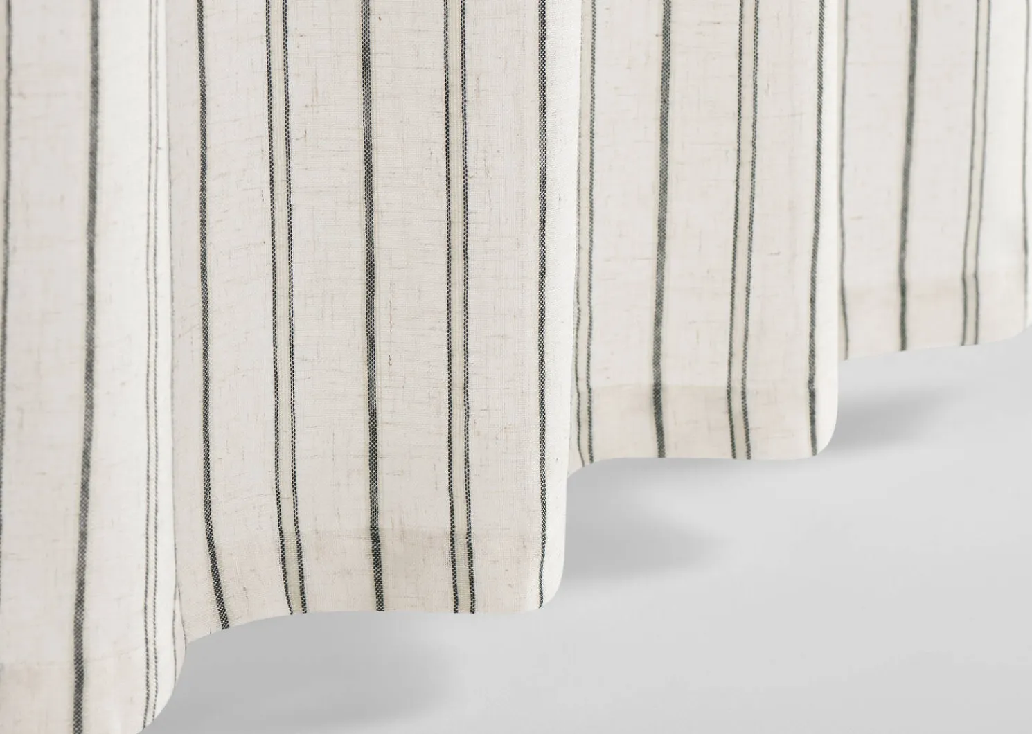 Urban Barn Aelene Striped Curtain Panel 96" Ivory/Black- Curtains