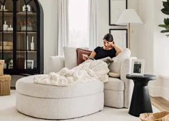 Urban Barn Alma Chair and Ottoman Set -Cali Snow- Accent Chairs