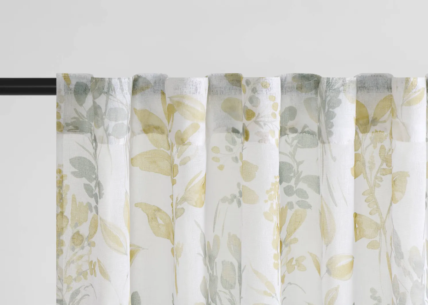 Urban Barn Amalia Meadow Sheer Curtain Panel 96" Ivory/Multi- Curtains