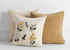 Urban Barn Aniel Cotton Pillow 20x20 Sand/Ivory- Pillows