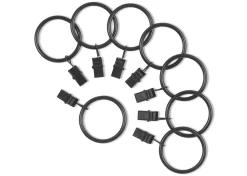 Urban Barn Ansel Drapery Rings Set of 8 Matte Black- Curtains