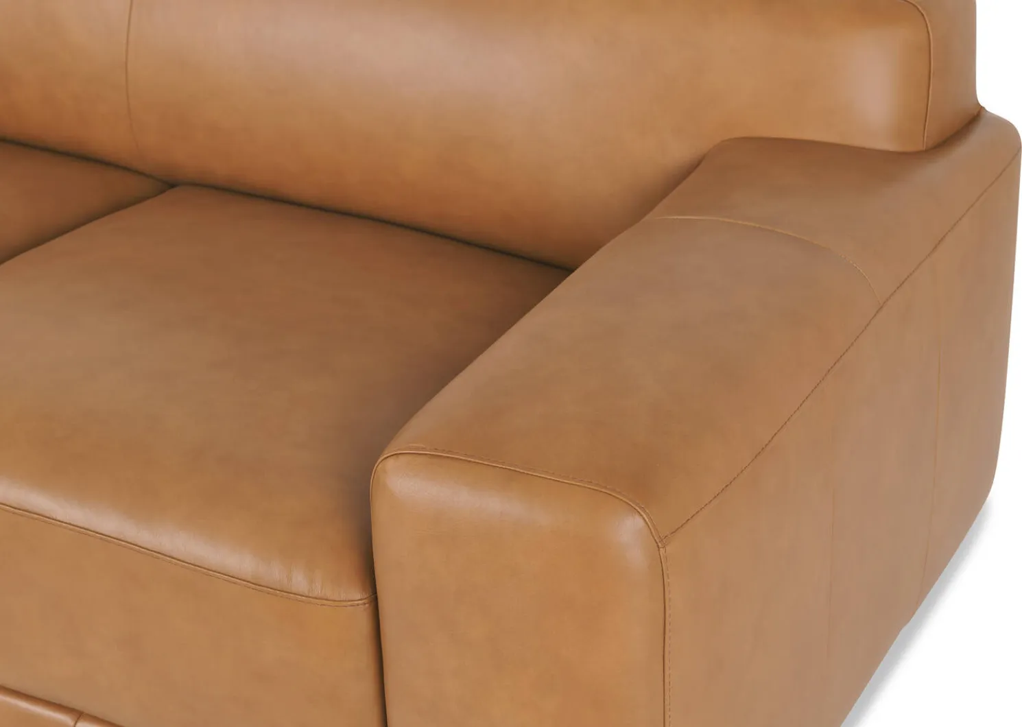 Urban Barn Beau Leather Sofa -Leo Tan- Sofas & Sectionals