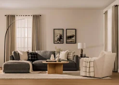 Urban Barn Bocelli Round Coffee Table -Lia Blonde/Travertine- Coffee Tables