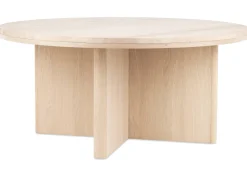 Urban Barn Bocelli Round Coffee Table -Lia Blonde/Travertine- Coffee Tables