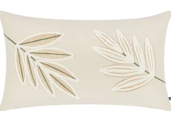 Urban Barn Cambria Cotton Leaf Pillow 14x24 Ivory- Pillows