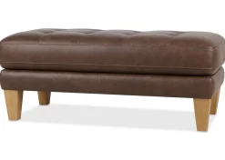 Urban Barn Carson Leather Ottoman- Ottomans & Benches