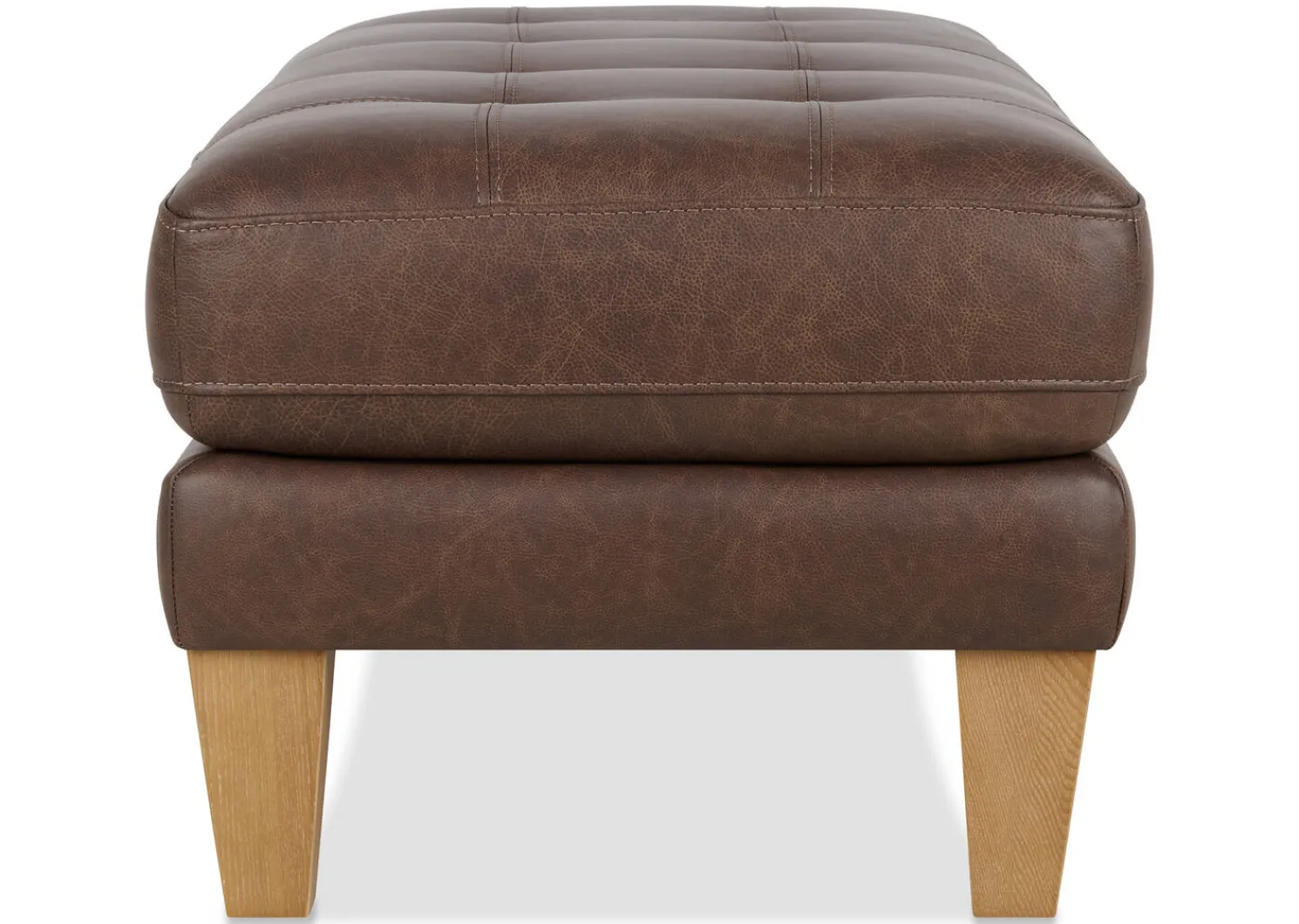 Urban Barn Carson Leather Ottoman- Ottomans & Benches
