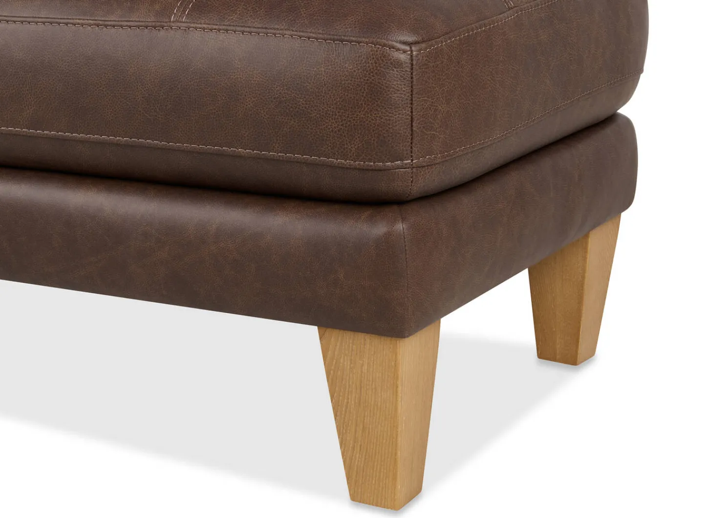 Urban Barn Carson Leather Ottoman- Ottomans & Benches