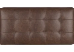 Urban Barn Carson Leather Ottoman- Ottomans & Benches