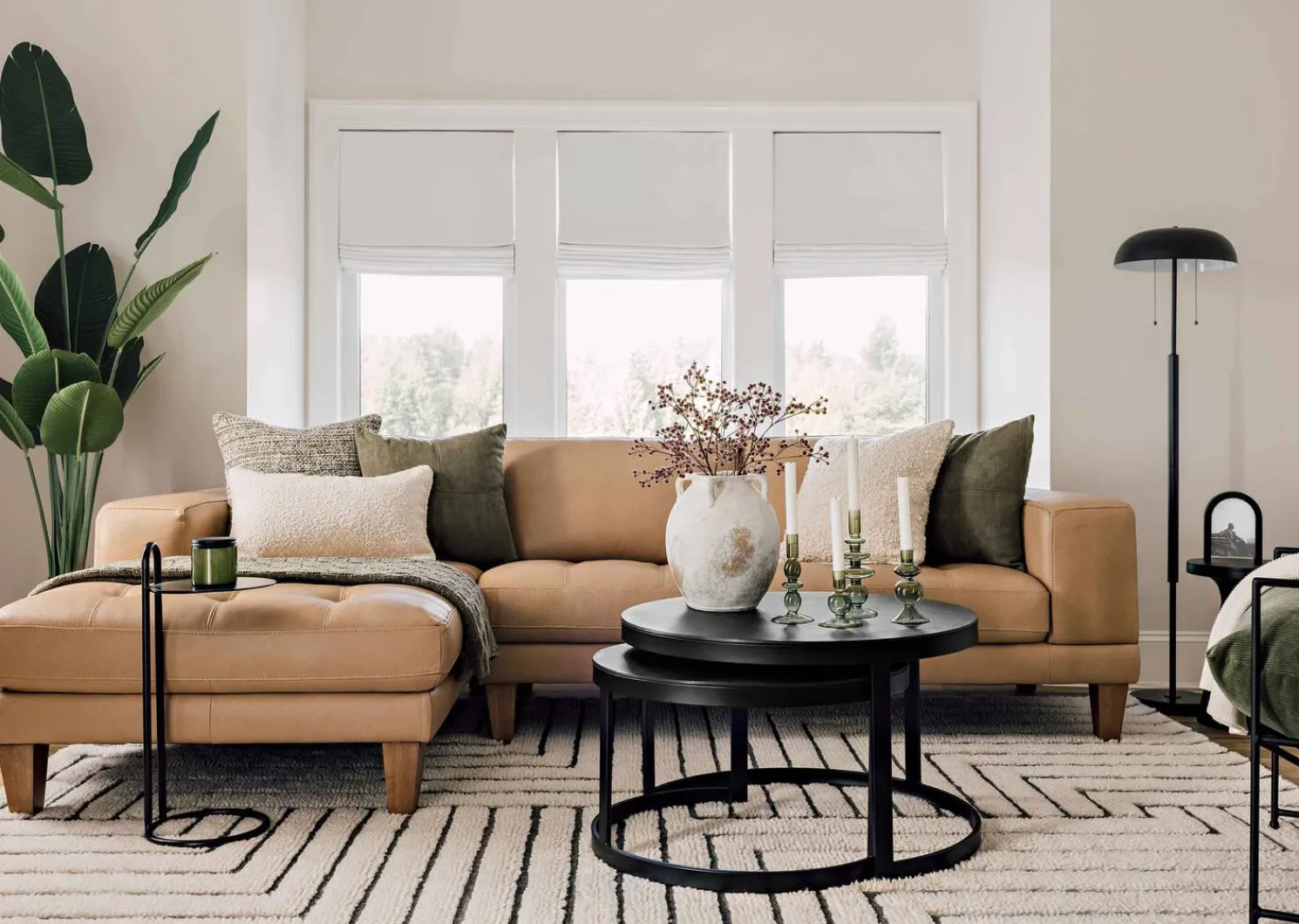 Urban Barn Carson Leather Sofa Chaise- Sofas & Sectionals