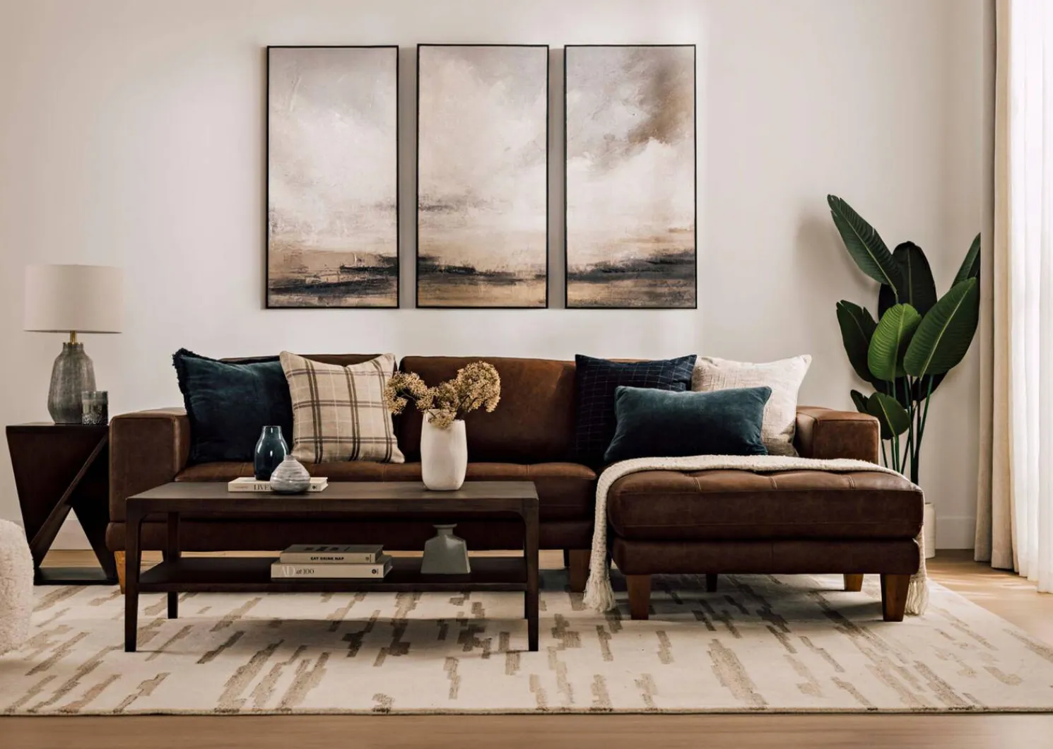 Urban Barn Carson Leather Sofa Chaise- Sofas & Sectionals