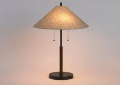 Urban Barn Cayley Table Lamp Walnut/Black- Table Lamps