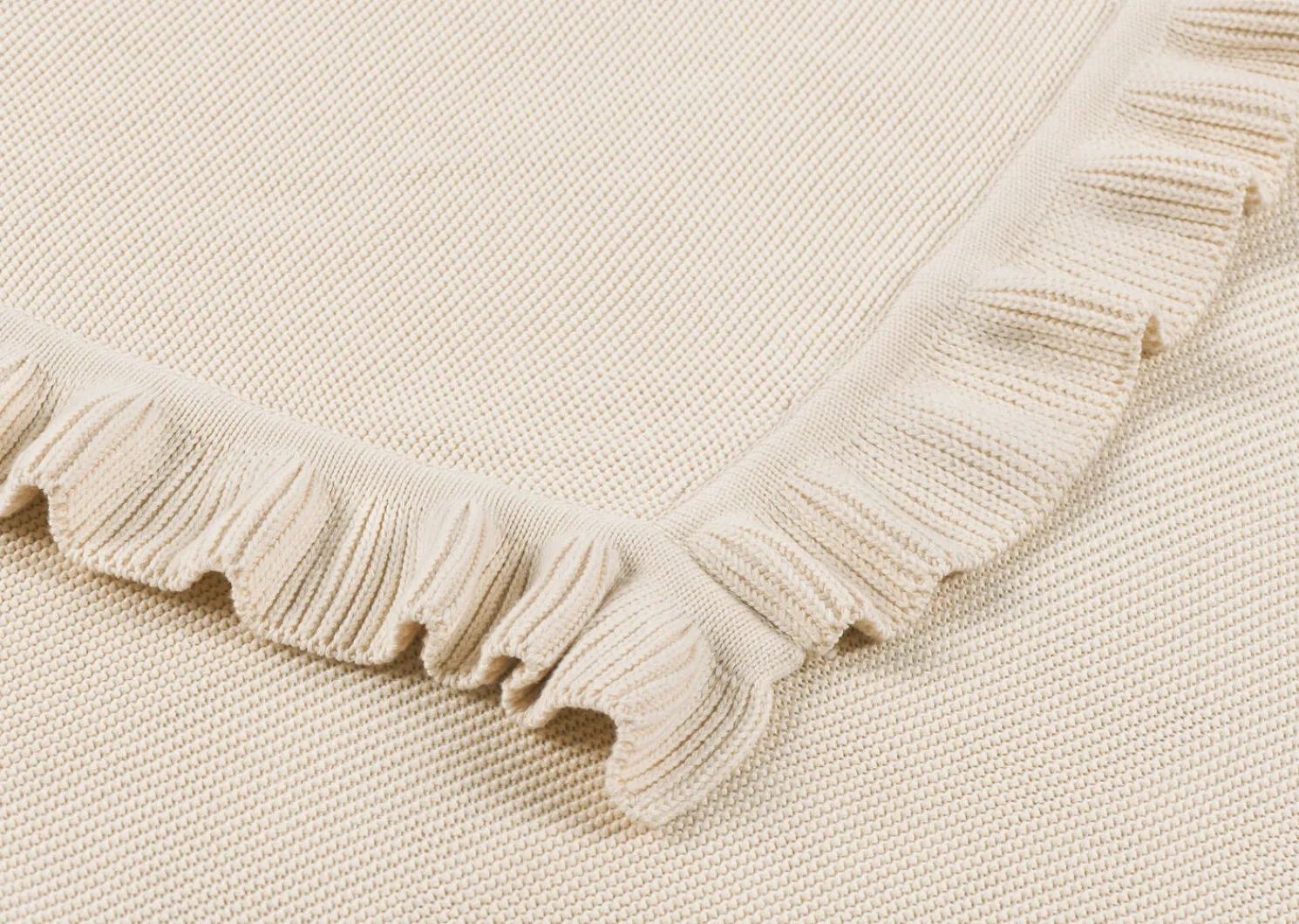 Urban Barn Claridge Cotton Ruffle Throw- Throws