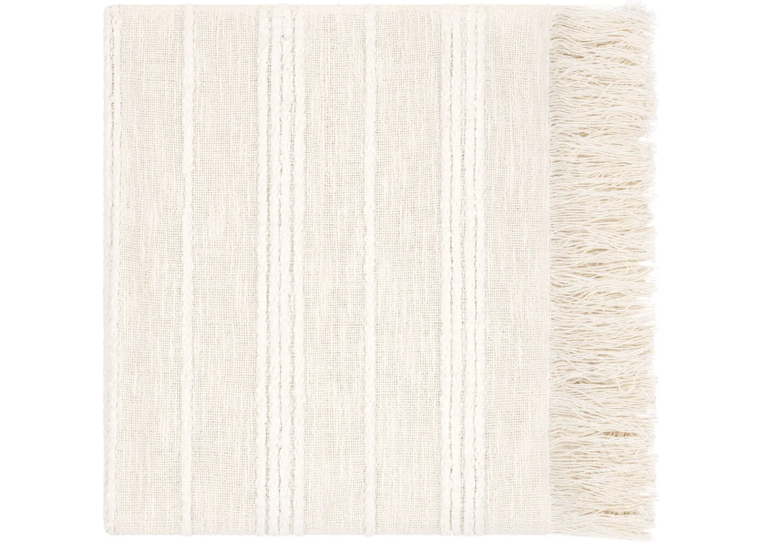 Urban Barn Cyrus Cotton Throw Ivory- Throws