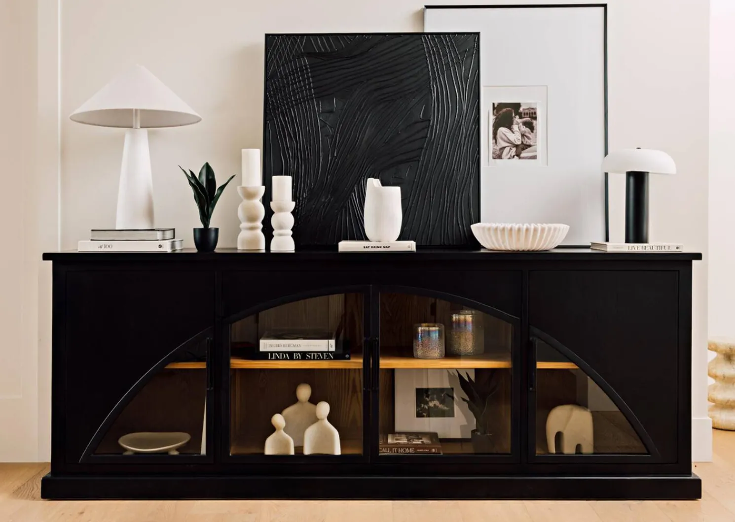 Urban Barn Grantham Reclaimed Wood Sideboard -Mannor Black- Sideboards & Storage