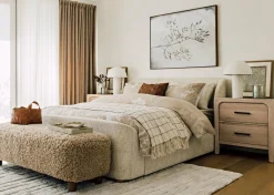 Urban Barn Hendricks Cotton Check Throw Nat/Cara- Throws