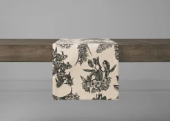 Urban Barn Hydrangea Table Runner Natural/Black- Table Linens & Coasters