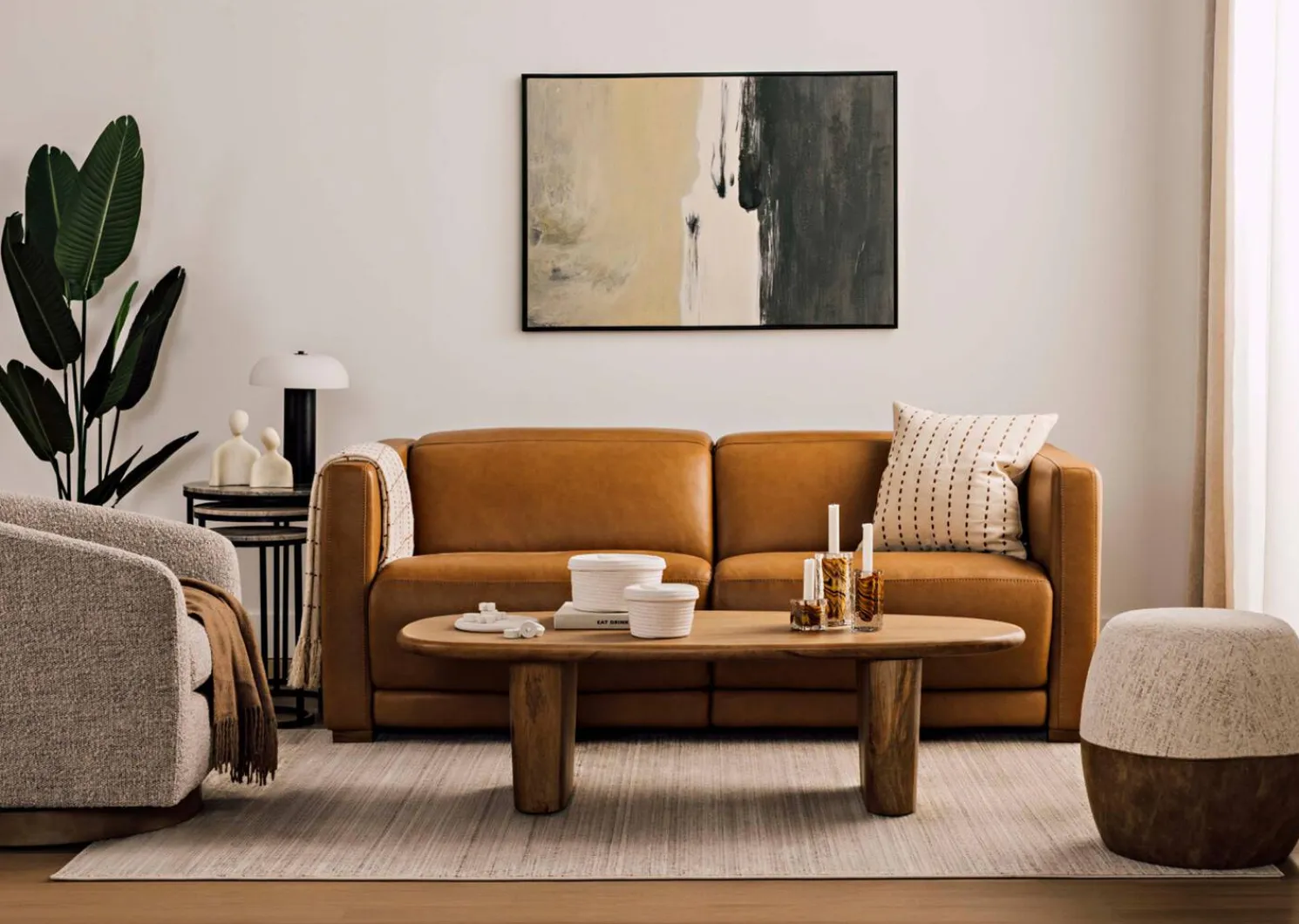 Urban Barn Jaxon Leather Reclining Sofa -Zen Toffee- Sofas & Sectionals