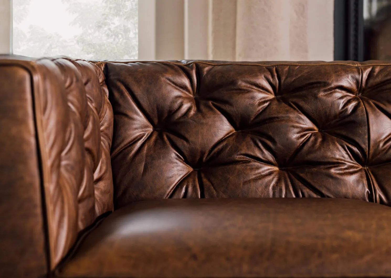 Urban Barn Marcello Leather Sofa -Waco Tobacco- Sofas & Sectionals