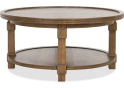 Urban Barn Merrin Round Coffee Table -Larke Brandy- Coffee Tables