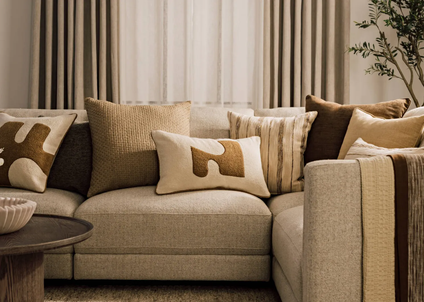 Urban Barn Mila Modular 3-Piece Loveseat Chaise- Modular Seating