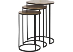Urban Barn Mirri Recycled Metal Nesting Table Set -Brass- Side Tables