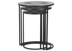 Urban Barn Modello Recycled Metal Nesting Table Set -Charcoal- Side Tables