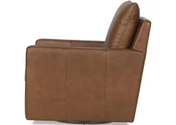 Urban Barn Sadie Leather Swivel Armchair -Arlo Rum- Accent Chairs