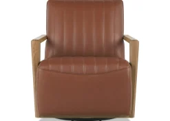 Urban Barn Simone Leather Swivel Chair- Accent Chairs