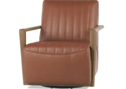 Urban Barn Simone Leather Swivel Chair- Accent Chairs