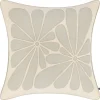 Urban Barn Sylva Cotton Floral Pillow 20x20 Iv/Sand- Pillows