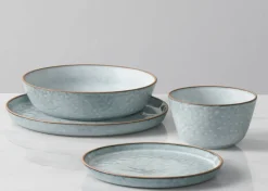 Urban Barn Texada 16 piece Dish Set Lt. Blue- Dinnerware